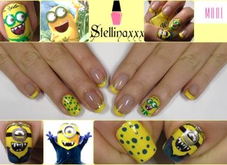 TUTORIAL Nail Art Minions, ispirata al nuovo film dedicato a loro Tutorial Nail Art Minions Stellinaxxx Giallo Colori Smalti