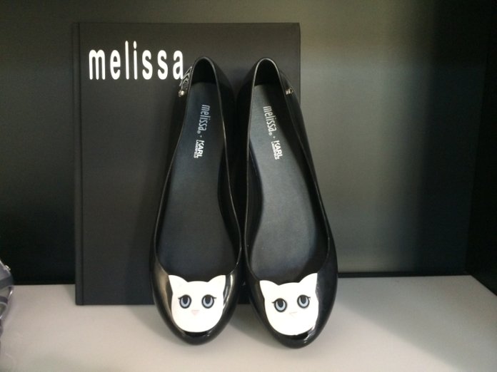 Karl Lagerfeld per Melissa Scarpe Pvc Plastica Brand Collezione Primavera Estate 2015 Gatto Choupette Ballerine Marchio