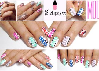 TUTORIAL Nail Art Zig Zag Multicolor Nail Art Tutorial Zig Zag Multicolor