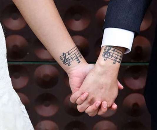 Tattoo di coppia, scrivilo sulla pelle tattoo-per-gli-innamorati-note-musicali